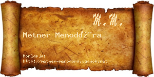 Metner Menodóra névjegykártya